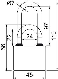 Visací zámek RV.OVAL.45 SU6